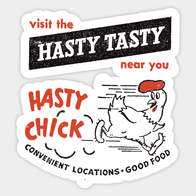 Hasty Tasty Chick Sticker by rjohnsto